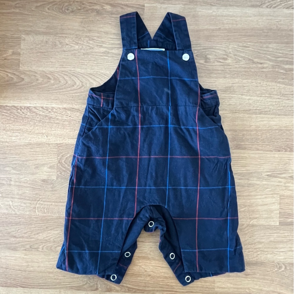 Jacadi Overalls in Navy Blue Windowpane Check